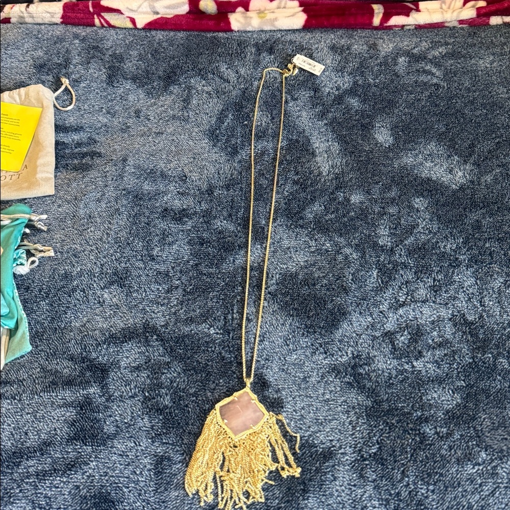 Kendra Scott Gold and Pink Necklace